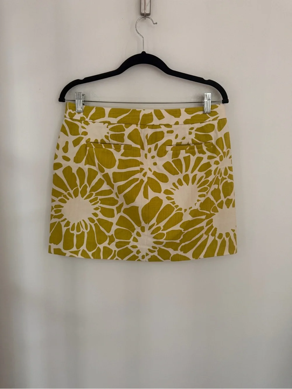 J.Crew Floral Cotton Mini Skirt Mustard Ivory Size 6